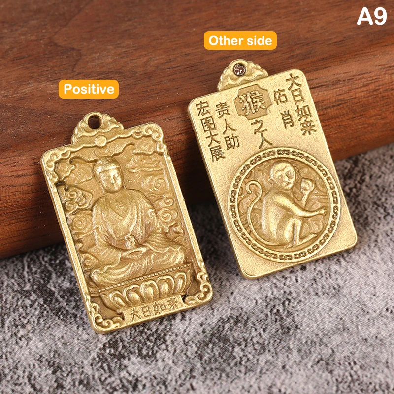 1X Chinese Zodiac Guardian God Pendant New Year Tiger Tai Sui Buming Buddha Empty Hiding Bodhisattva Puxian Pendant Lucky Amulet