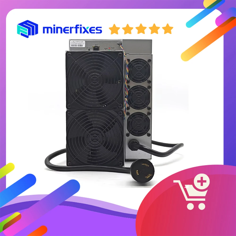 Bitmain Antminer S19J Pro 104TH/s SHA-256 Bitcoin Miner29.5J/TH طاقة منخفضة للغاية في المخزون مع PSU شحن سريع