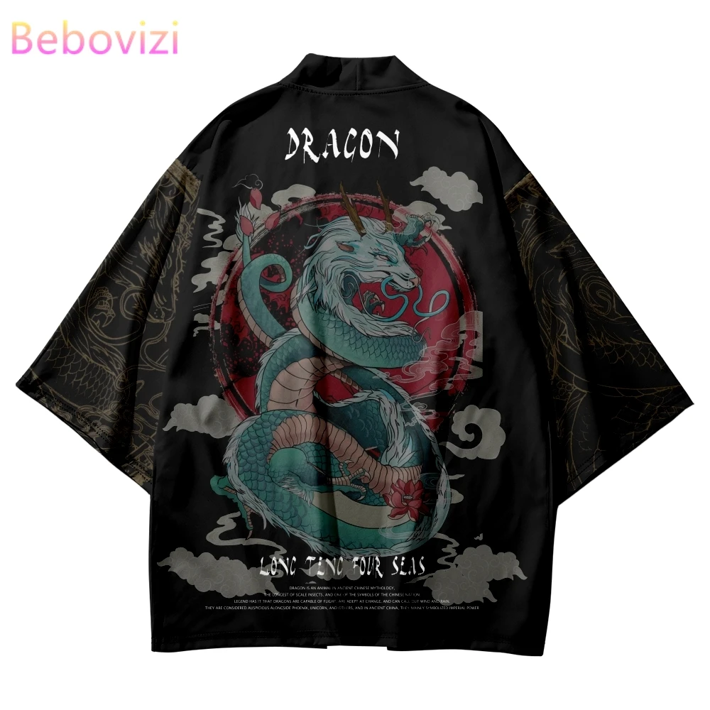 

New Arrival Multi-style Anime Dragon Print Haori Japanese Streetwear Cardigan Women Men Cosplay Kimono Yukata Plus Size 6XL 5XL