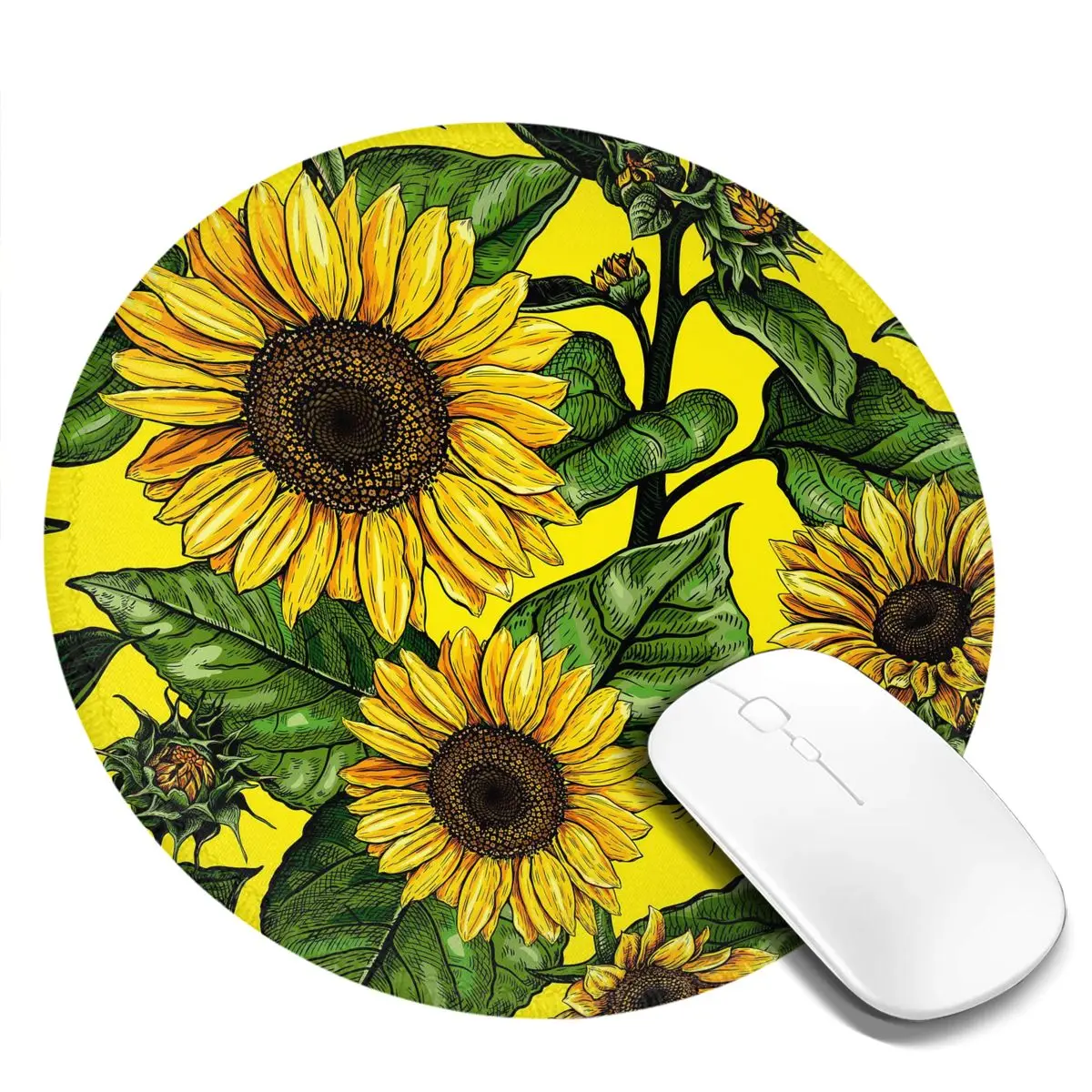 Retro Sunflower Mouse Pad Floral Design Waterproof Mousepad Gaming Accessories For Office Home Computer Graphic Mouse Mats