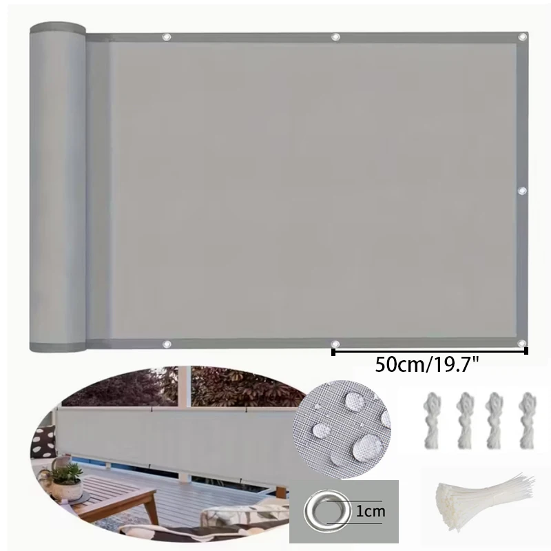 Waterproof Fence Privacy Canvas 95% UV Protection Balcony Screen Cover Terrace Sunshade Cloth Deck Sail Garden Porch
