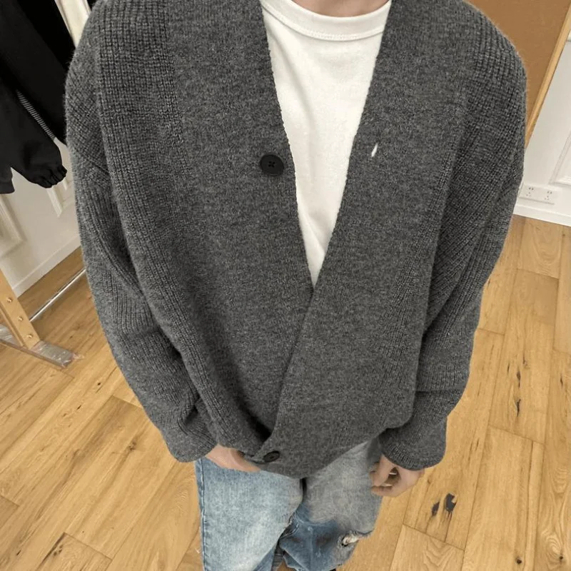 

MADEEXTREME Knitted Sweater Robe Cardigan Autumn Versatile Loose Lazy Style Top Coat