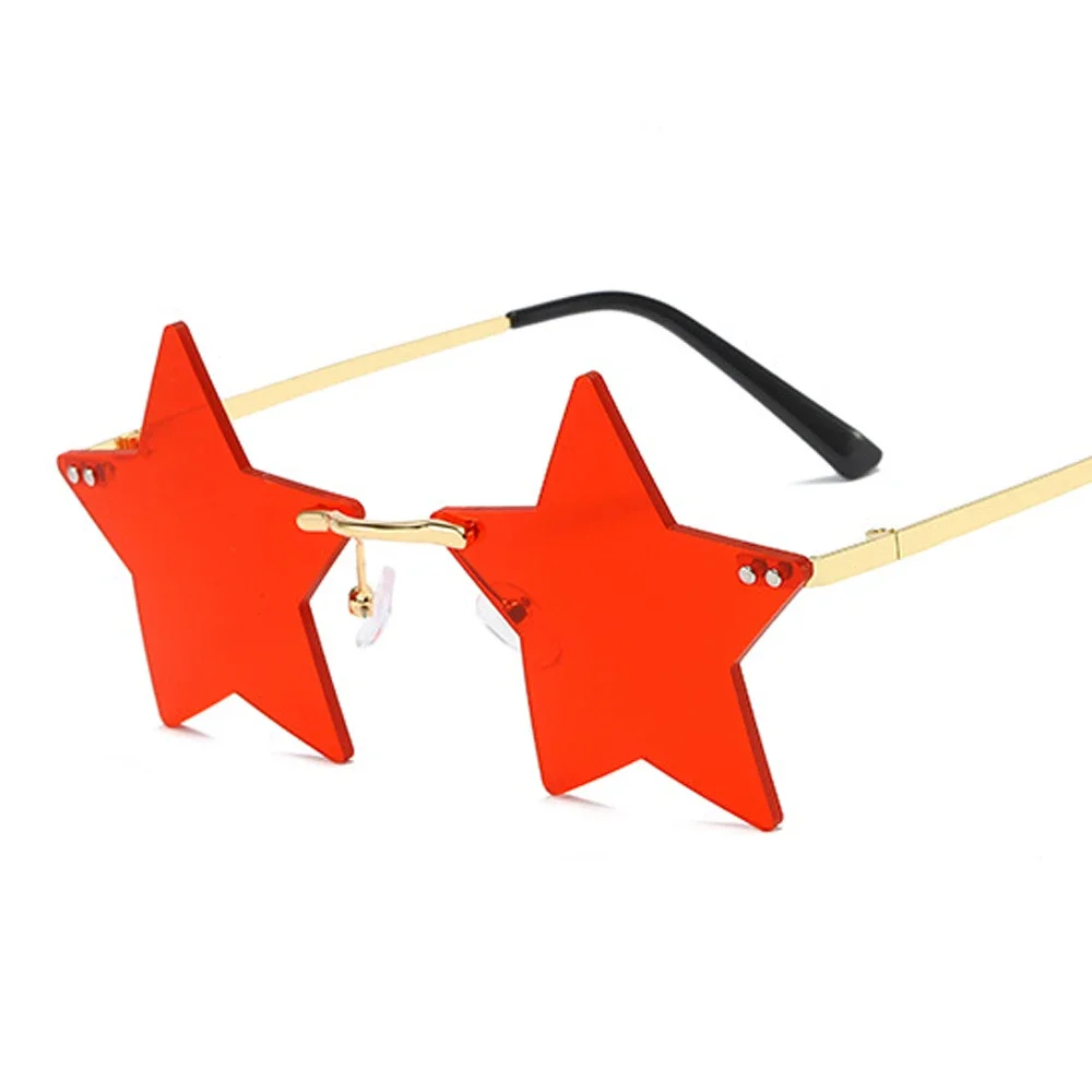 Star Shape Sun Glasses Funny Pentagram Eyewear Eyeglasses Christmas Decoration Party Glasses Rimless Sunglasses