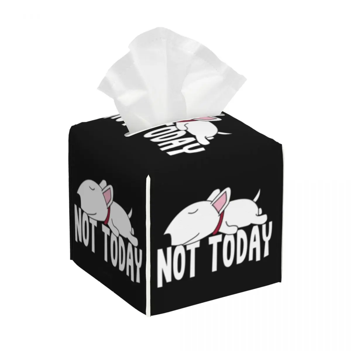 

Пользовательский ленивый не сегодня бультерьер забавная собака держатель для салфеток квадратный щенок домашнее животное искусственная кожа коробка для салфеток для лица чехол для автомобиля дома