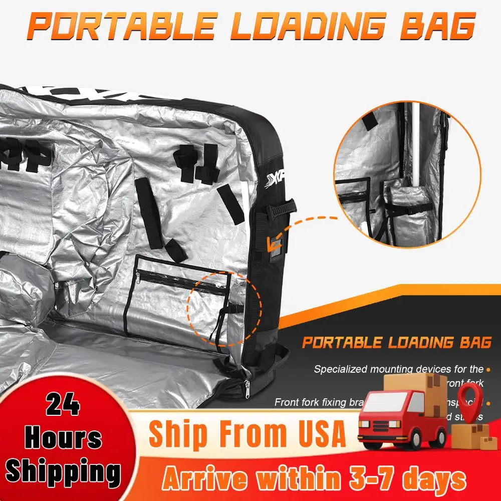 

Oversized Capacity Bikes Box With Wheels for 26/27.5/29in MTB & 700C Road Bicycle Nylon 900D Soft Bike Transport Case Waterproof