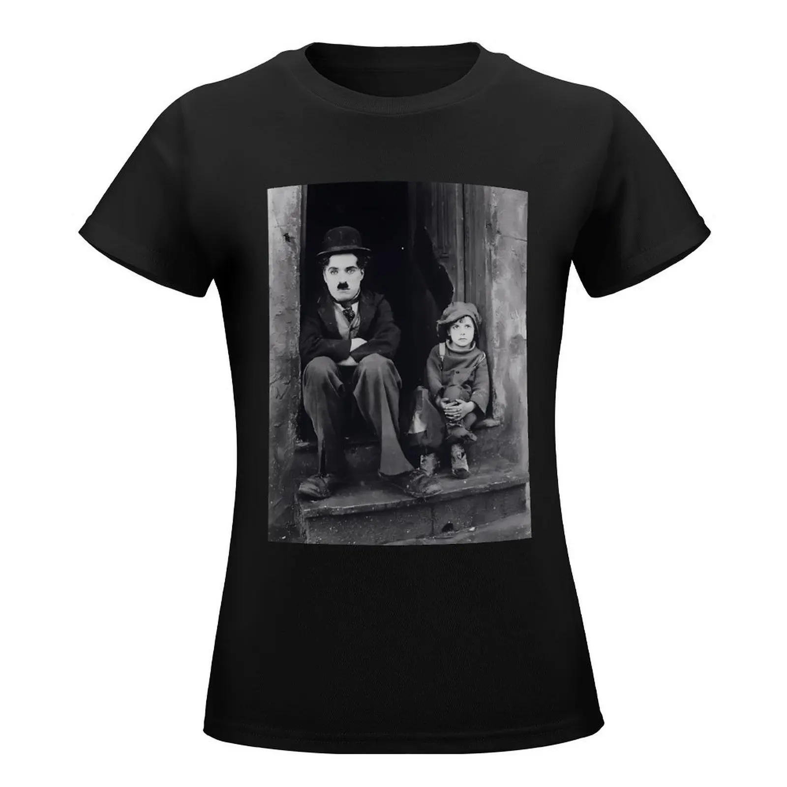 Charlie Chaplin - The Kid T-Shirt Blouse animal print cat shirts for Women