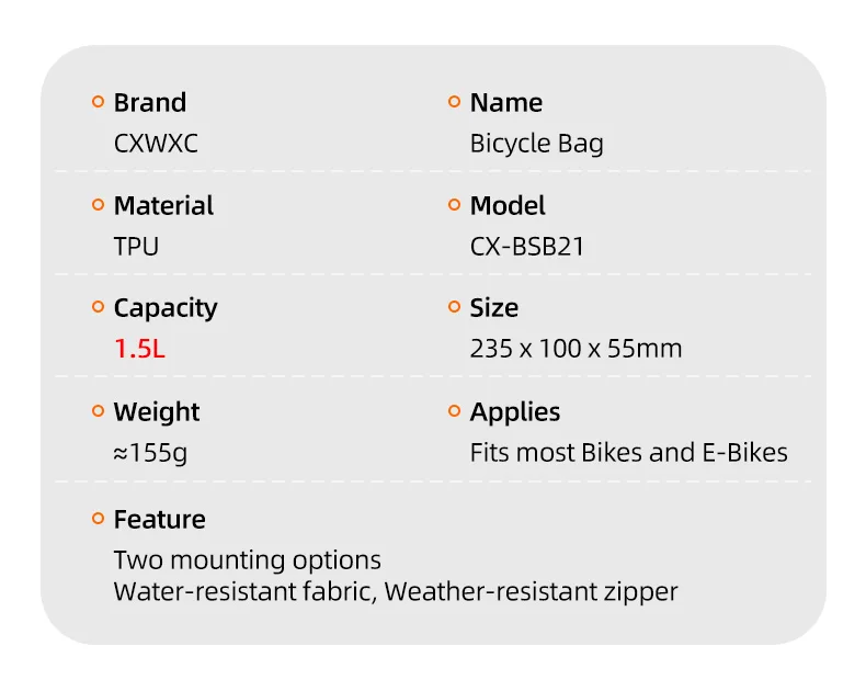 CXWXC Fahrrad-Oberrohrtasche Wasserdichte Hülle Mit Bolzenbefestigung & Riemen Aerodynamisch Geringer Widerstand Für Triathlon Gravel MTB Rennrad – Detail 4