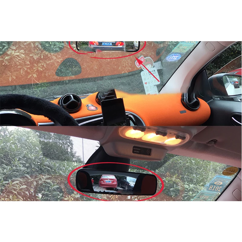 Car Interior Rearview Mirror Anti Glare Blue Mirror Decorative Sticker For Mercedes Smart 451 Fortwo Car Accessories Styling