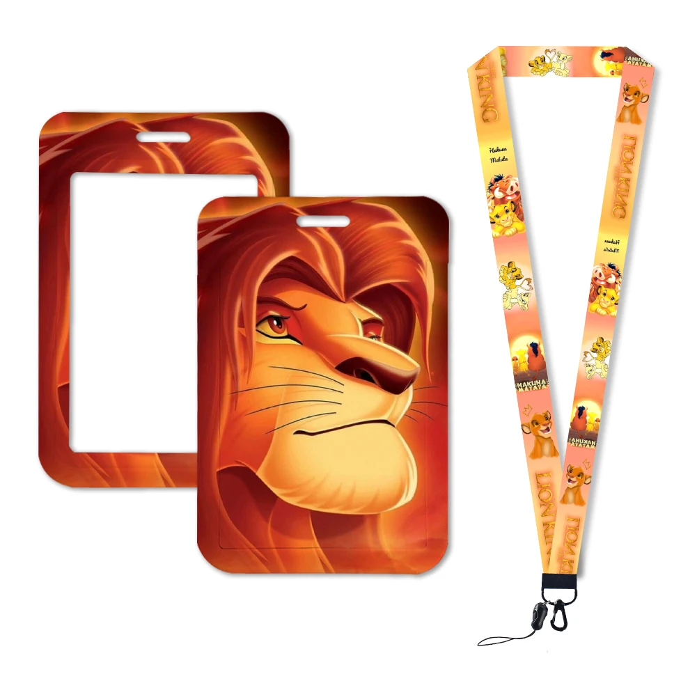 New The Lion King Disney Keychain for Keys ID Badge Holder Credit Card Neck Strap Keychain Lariat Hanging Phone Strap Jewelry