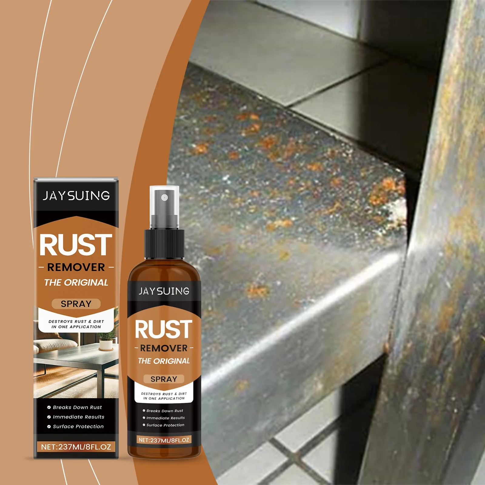 

Rust Remover Spray for Metal Surfaces, Dissolves Rust Without Damaging Base, Multi - Material Compatible, Easy To Rinse, 237ml