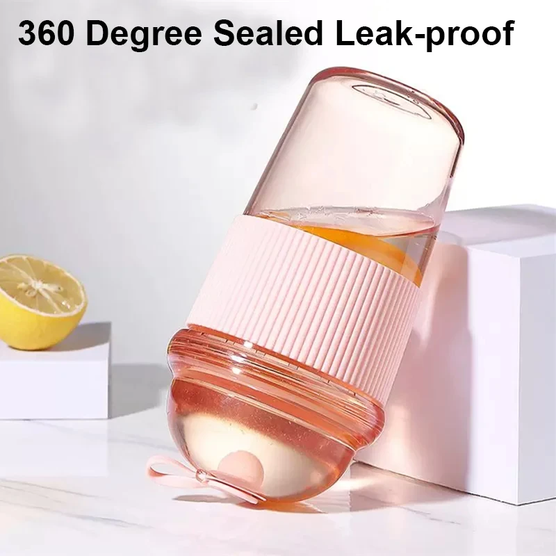 1pc 430ml Portable Flip Straw Cup Plastics Ins Style High-Capacity Water Bottles Tea Coffee Milk Heat-Resistant Juice Jelly Cups