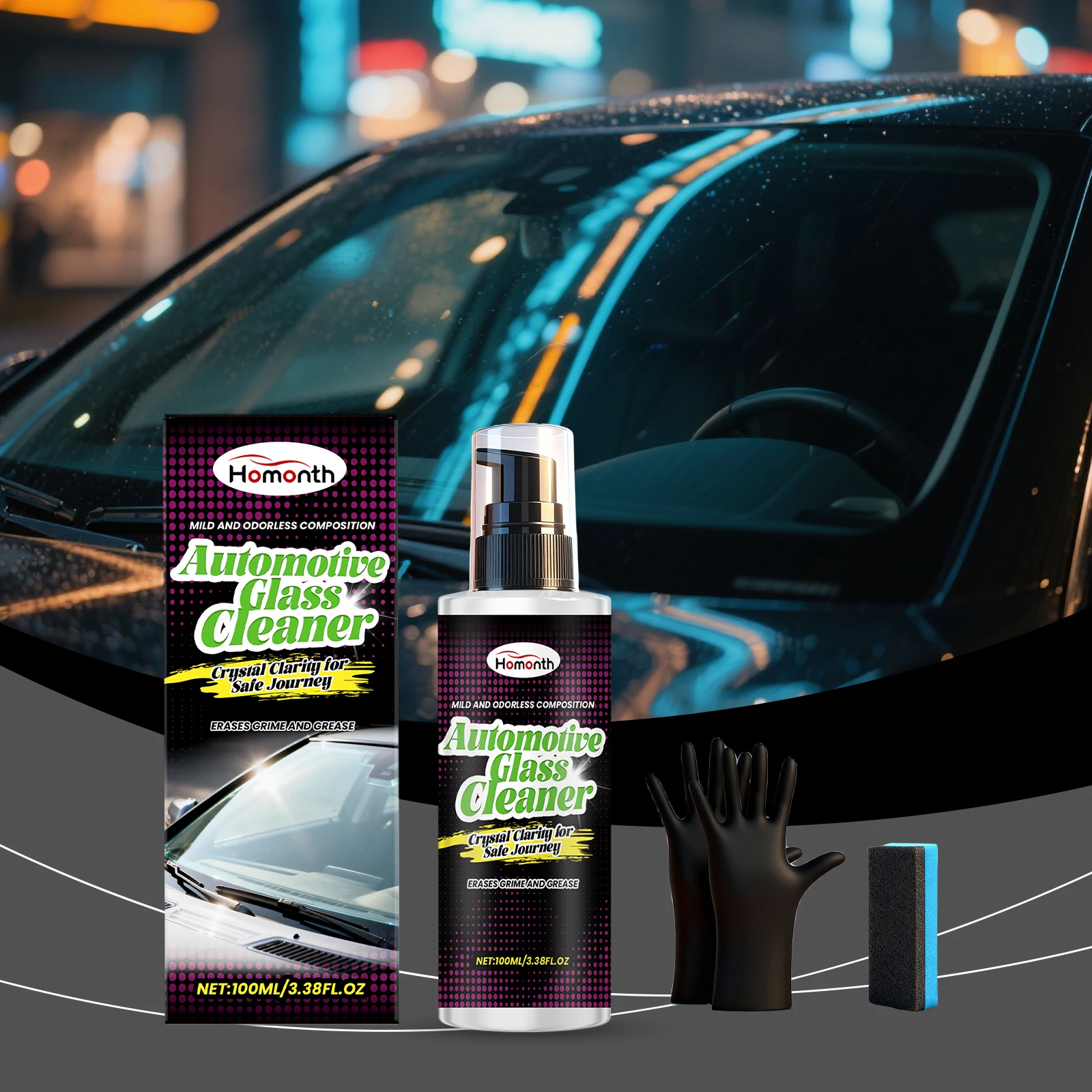 

Automotive Windshield Care Agent - Cleans Oil Stains Easily, Daily Maintenance for Windshields, Restores Clarity & Reduces Fog