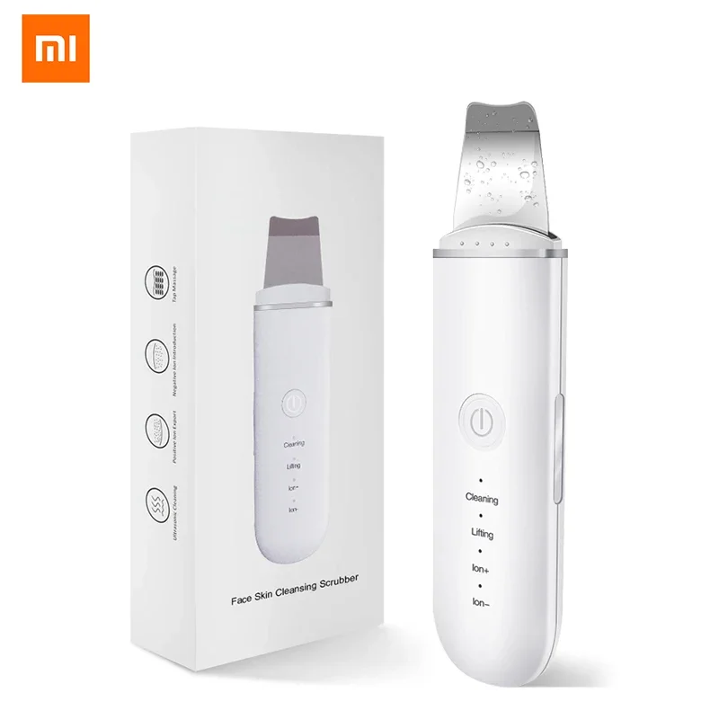 Xiaomi Ultrasonic Skin Scrubber Vibration Face Spatula Blackhead Remover Shovel Clean Cavitation Peeling Facial Lifting