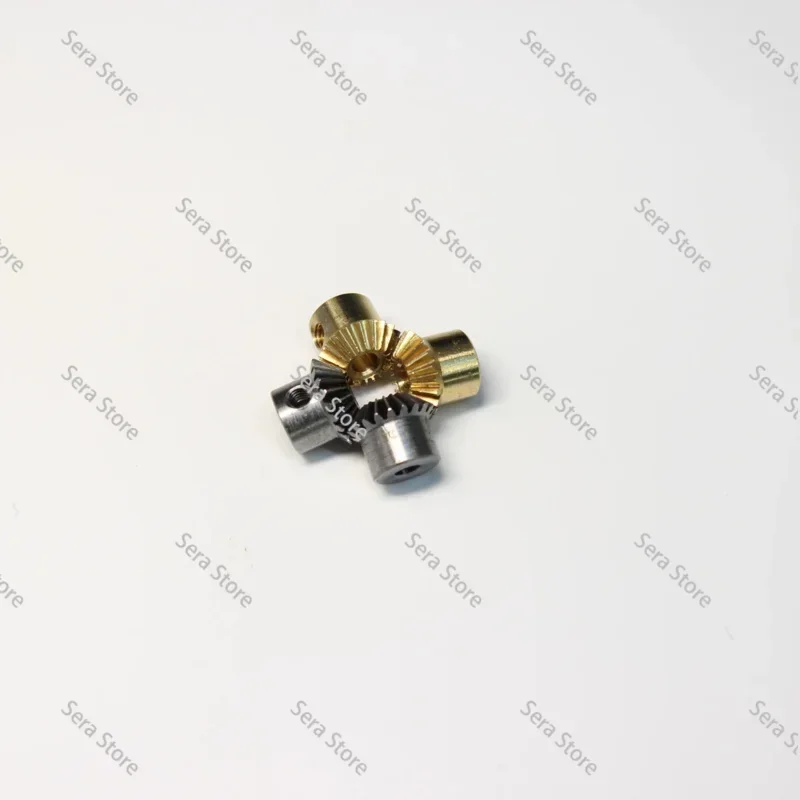 0.5 Mode Bevel Gear Bevel Gear 20 Tooth  2 Hole 3 Miniature Copper  Gear 90 Degree Can Be Customized Small Modulus