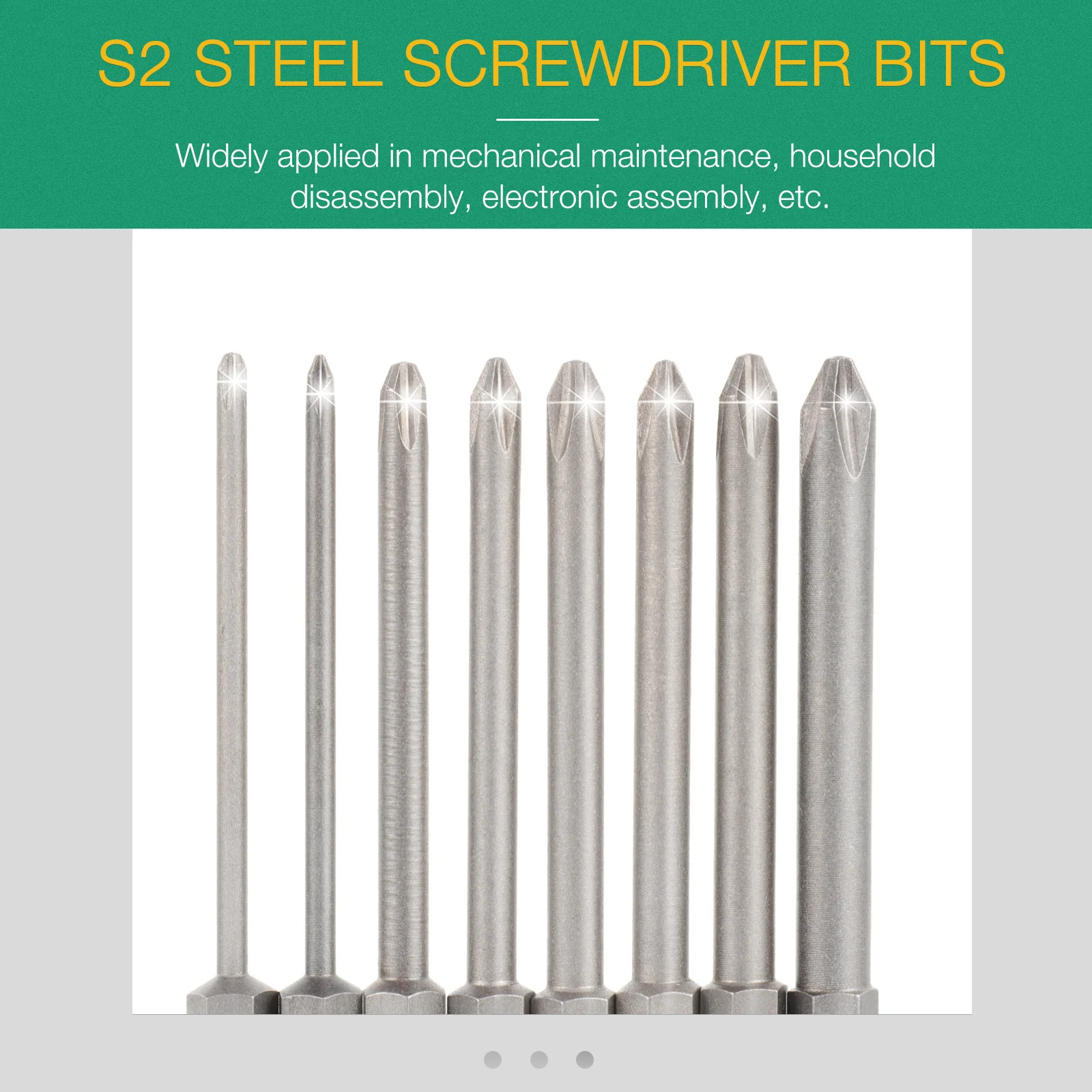 

8Pcs S2 Steel Screwdriver Bits Magnetic Durable Long Service Life Electronic Assembly Kit Screw Bits Screwdrivers Head