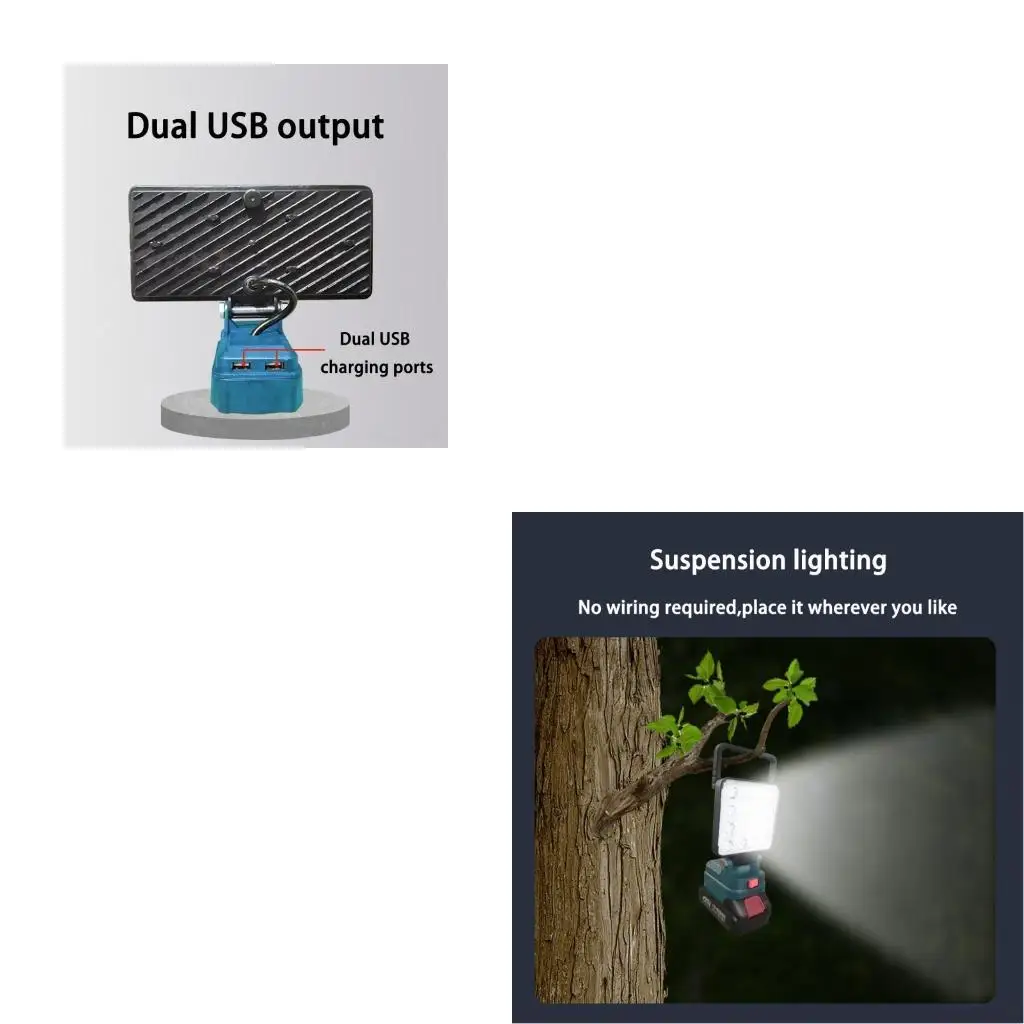 

Ручные прожекторы 652F с двойным выходом USB, 84 светодиодами и мощностью 90 Вт для работы на открытом воздухе