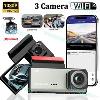 WIFI APP Control Car Dvr 3 Channel 1080P Dash Cam for Cars Front and Rear View Recorder Video Car Camera for Car Assecories