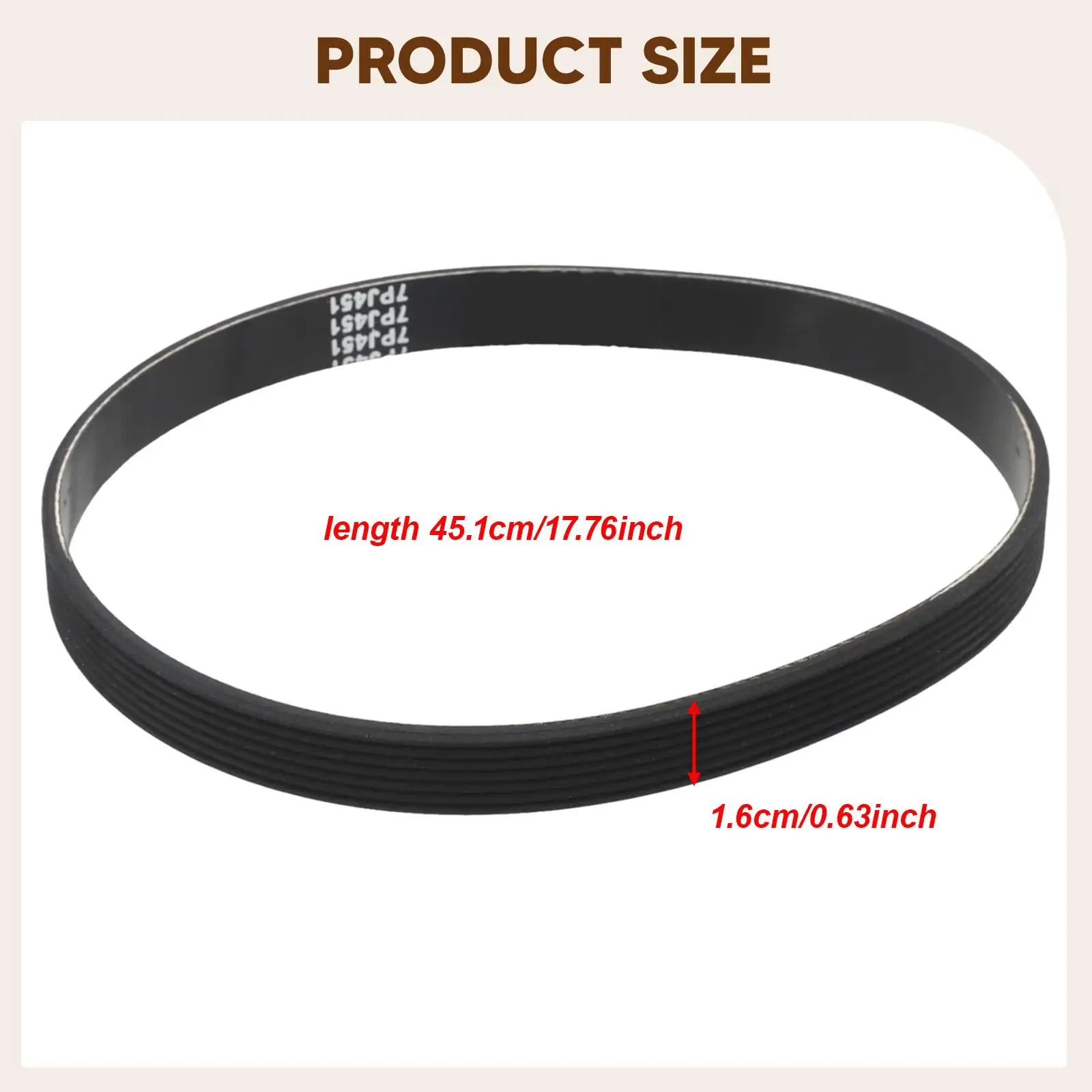 High Strength Rubber Drive Belt 7PJ451 451mm Poly V for Lawn Mower with Driver Sitting Garden Equipment