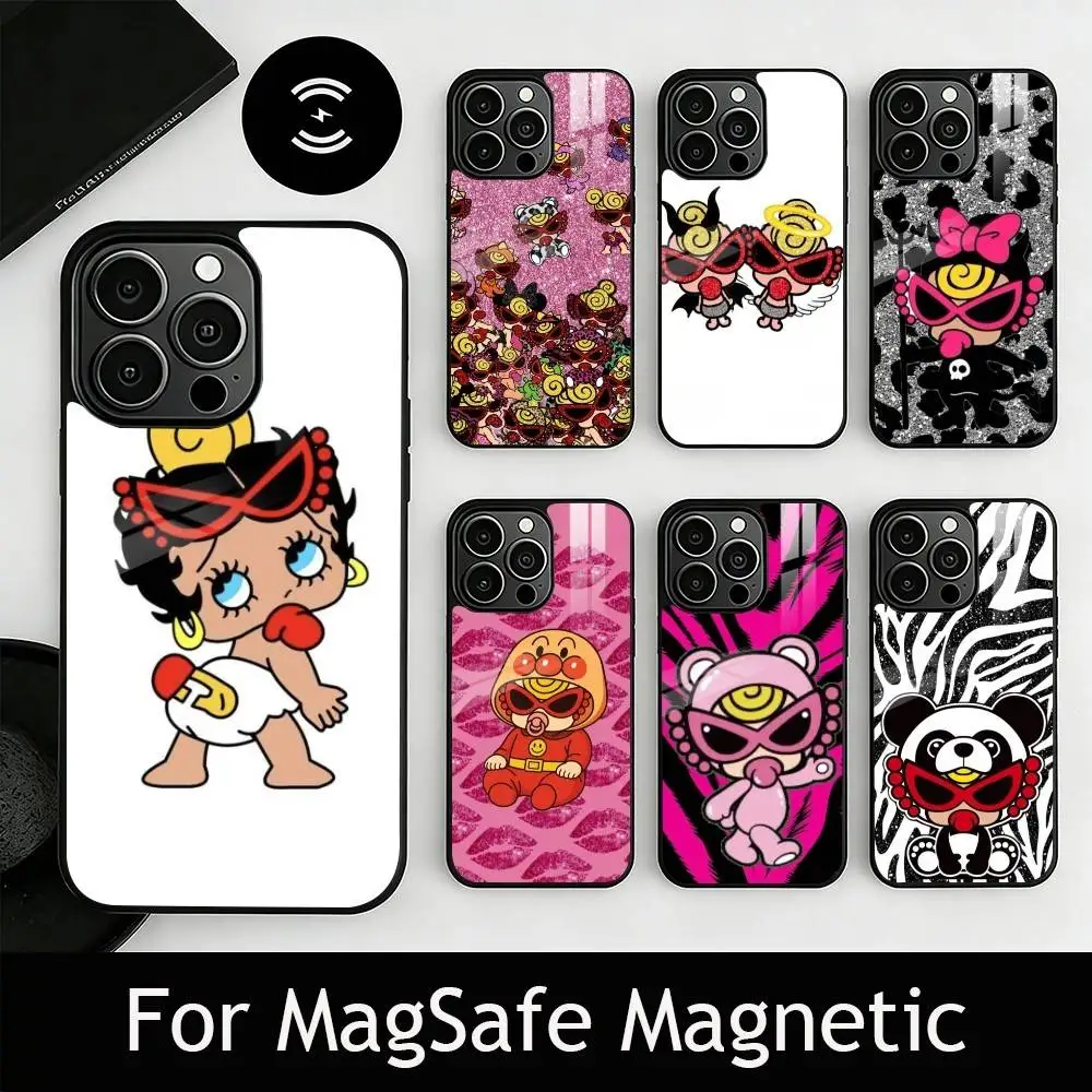 

C-cute H-Hysteric M-Min Phone Case For iPhone17,16,15,14,13,12,11 Plus,Pro Magnetic with Magsafe Wireless Charging