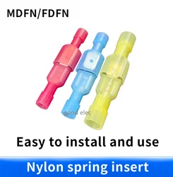 100PCS 50set mdfn fdfn1.25-5transparent Red yellow blue Fully Insulated Spade Electrical Crimp Connectors- Mixed Male & Female