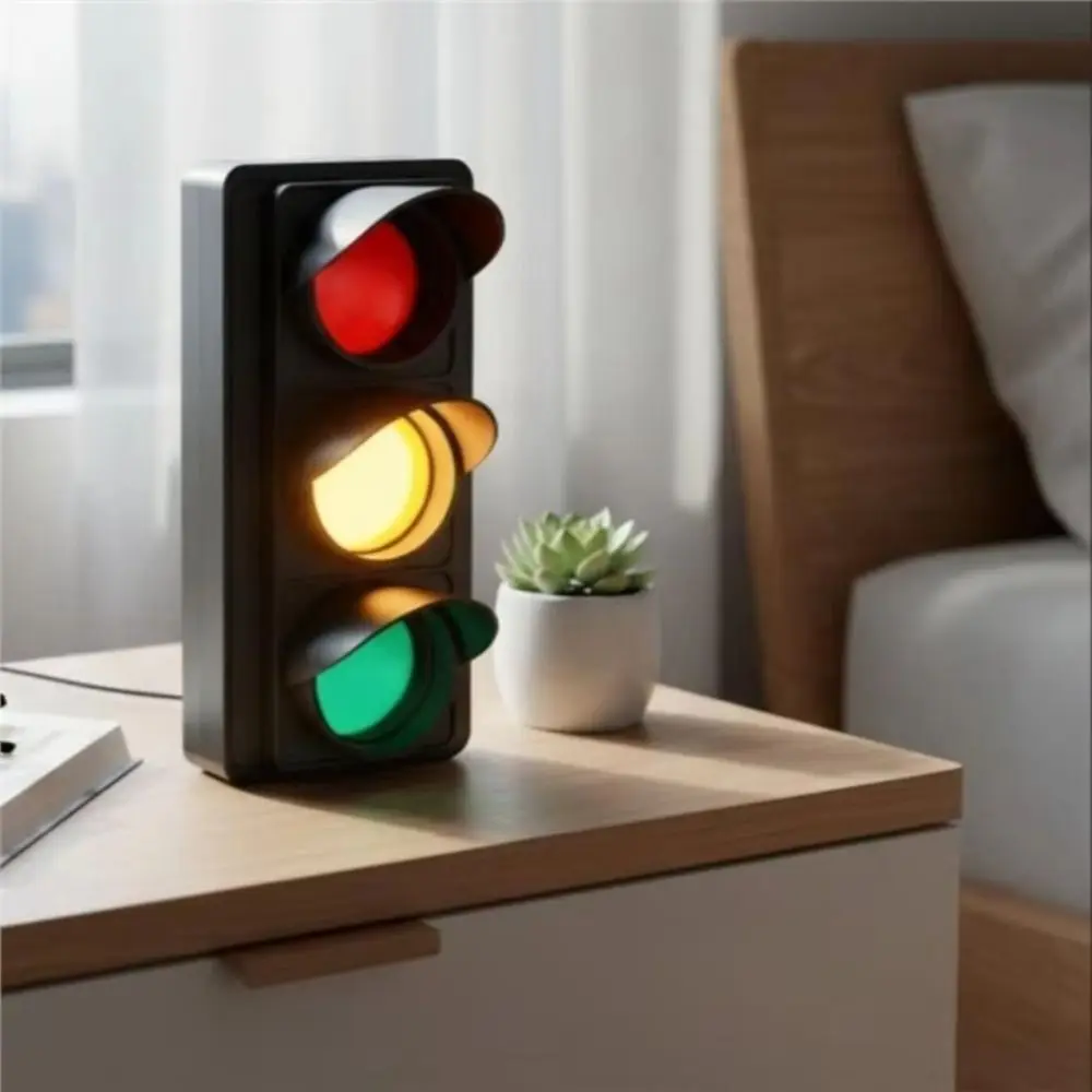 USB Powered Traffic Signal Light Desktop Sign Status Indicator Social Signal Light Bright Lighting Simulation Wall Lamp