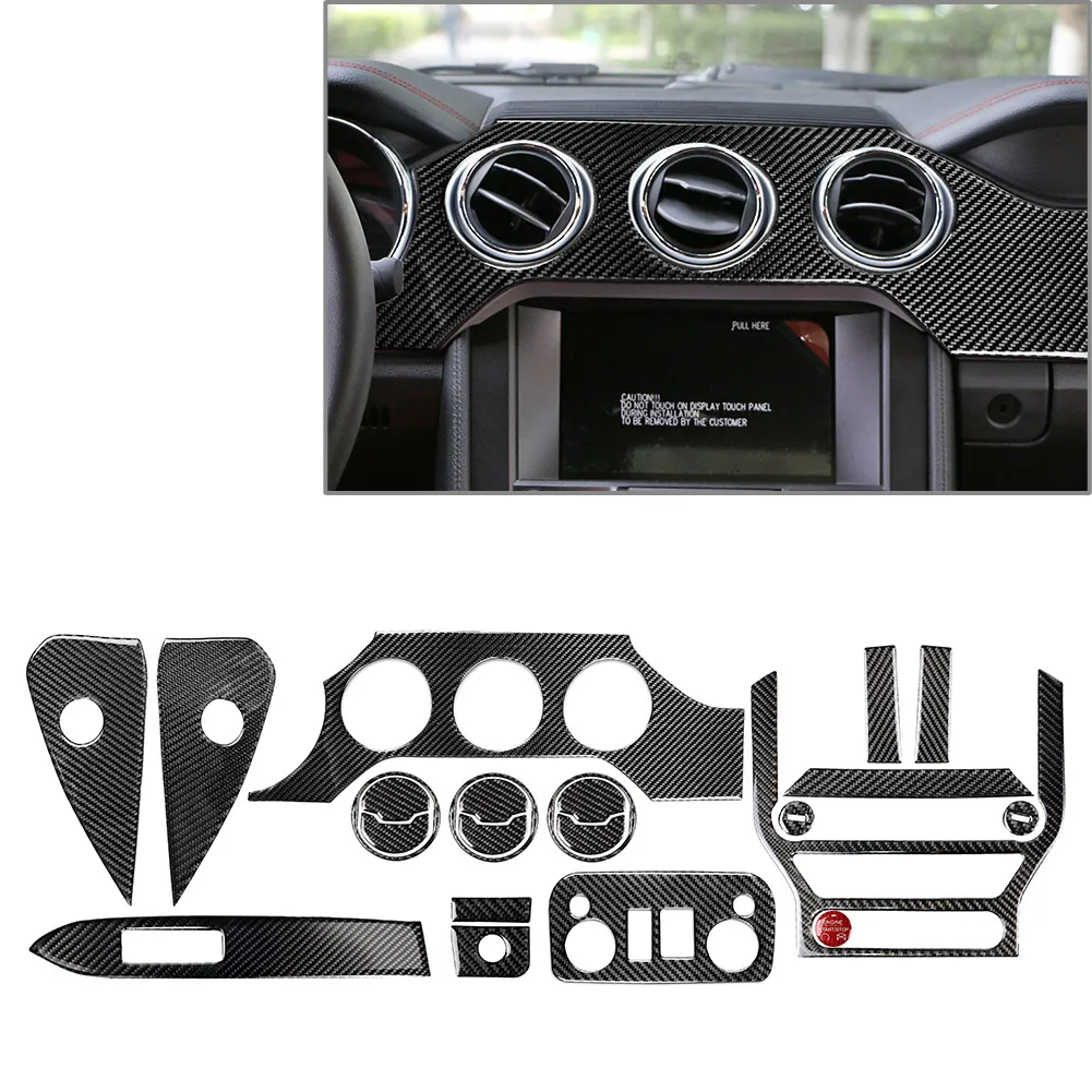 23x LHD Car Interior Center Console Dashboard Decoration Kit Cover For Ford Mustang 2015 2016 2017 2018 2019 2020 2021 2022 2023