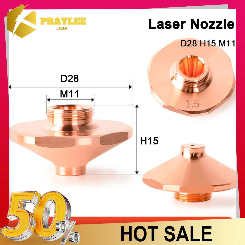 

Laser Nozzle D28 H15 M11 Hexagonal High Speed Pressurize Laser Cutting Nozzle for Bodor WSX BOCI Raytools Cutter Head