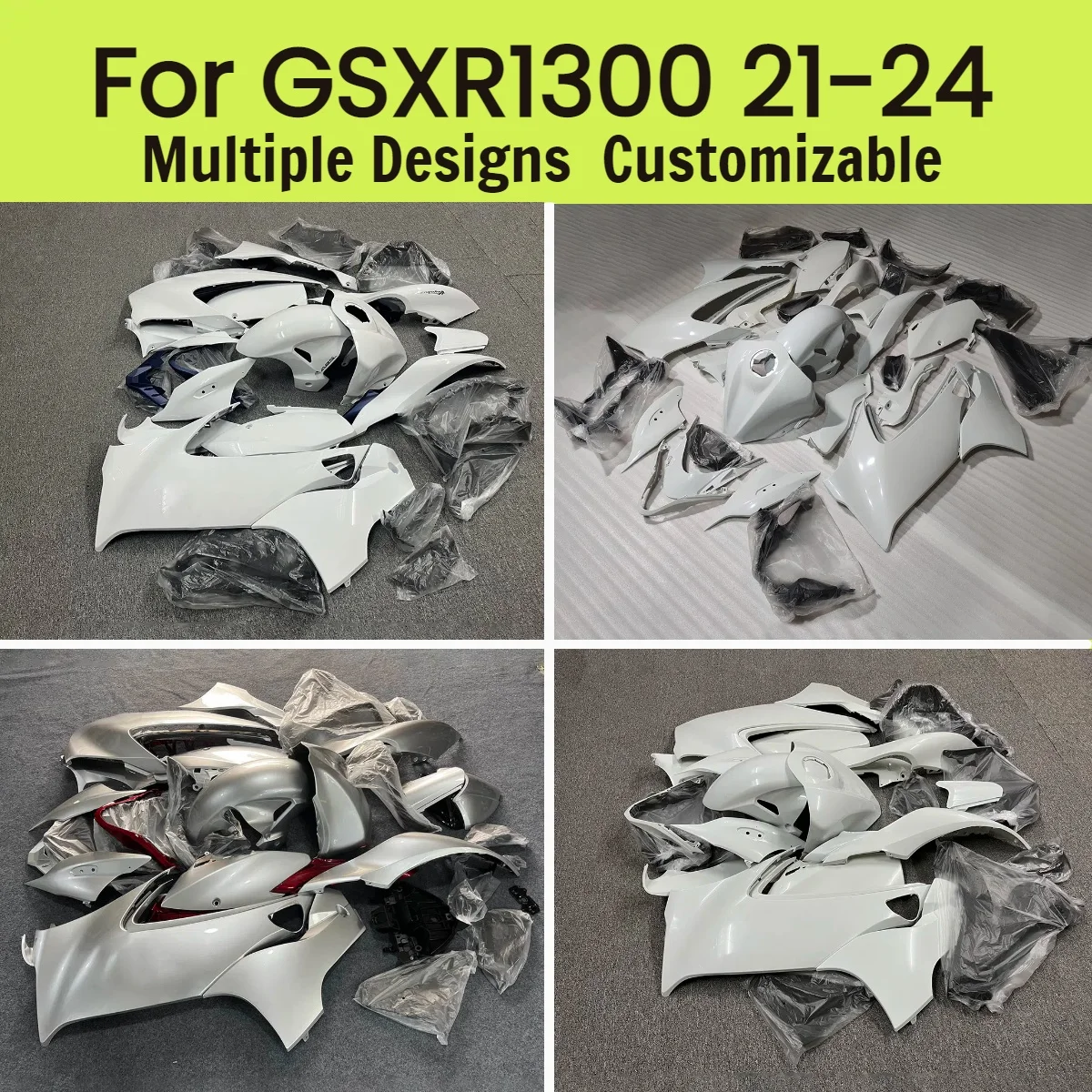 

Prime Fairing Set for GSX1300R 2021 2022 2023 2024 Motorcycle Injection Mold New Fairings Kit Fit GSX 1300R 21 22 23 24 White