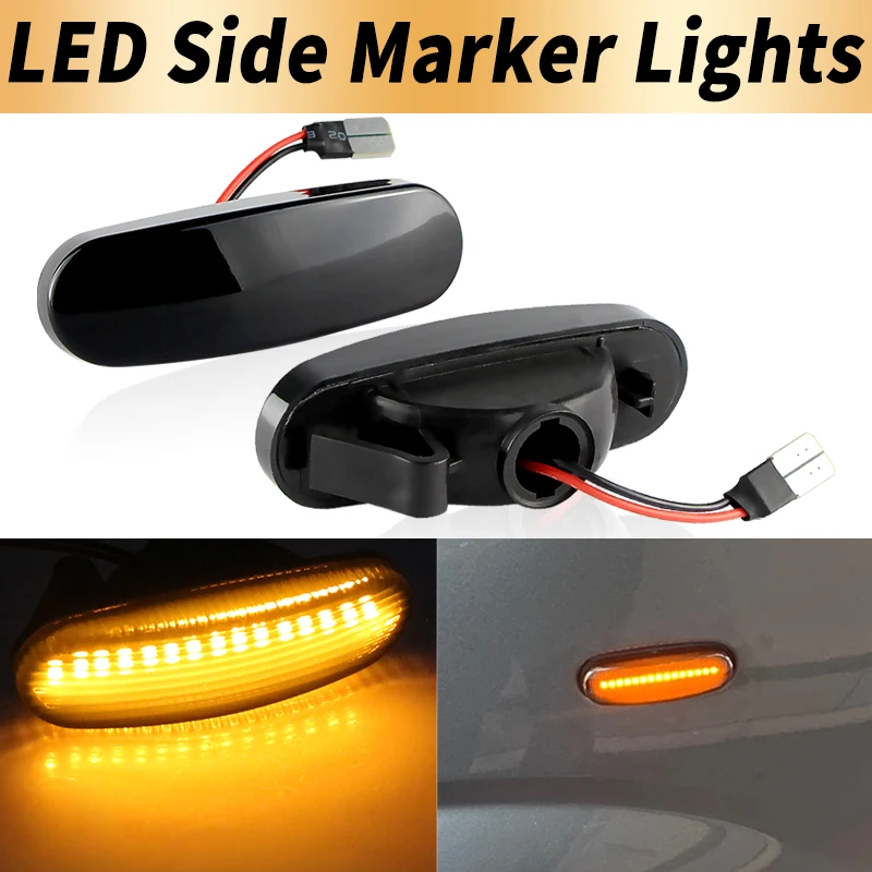 2PCS LED Dynamic Side Marker Light Turn Signal Lamp For Fiat Panda MK2 3 Grande Punto Doblo Fiorino Linea Idea Stilo Multi Qubo