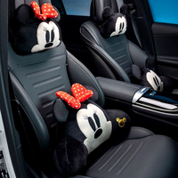 Disney Cartoon Mickey and Minnie Car Headrest Neck Pillow Cushion Car Cute Interior Lumbar Cushion Seat Cushion Pillow Gift