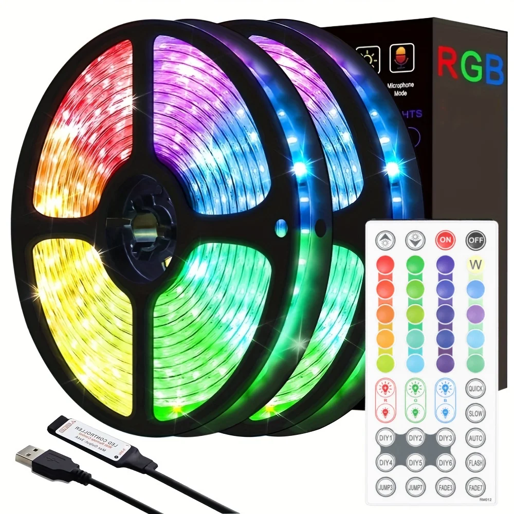 LTG-GEE Led Lights for TV 3Key 44key Control Led Strip USB 5V Tape Lights for TV Backlight Home Party Decoration Flexible Ribbon