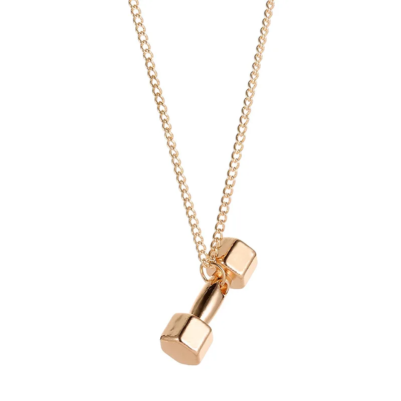 New INS Style Dumbbell Geometry Pendant Choker Necklace Chain For Women And Men Fashion Punk Party Jewelry Gifts