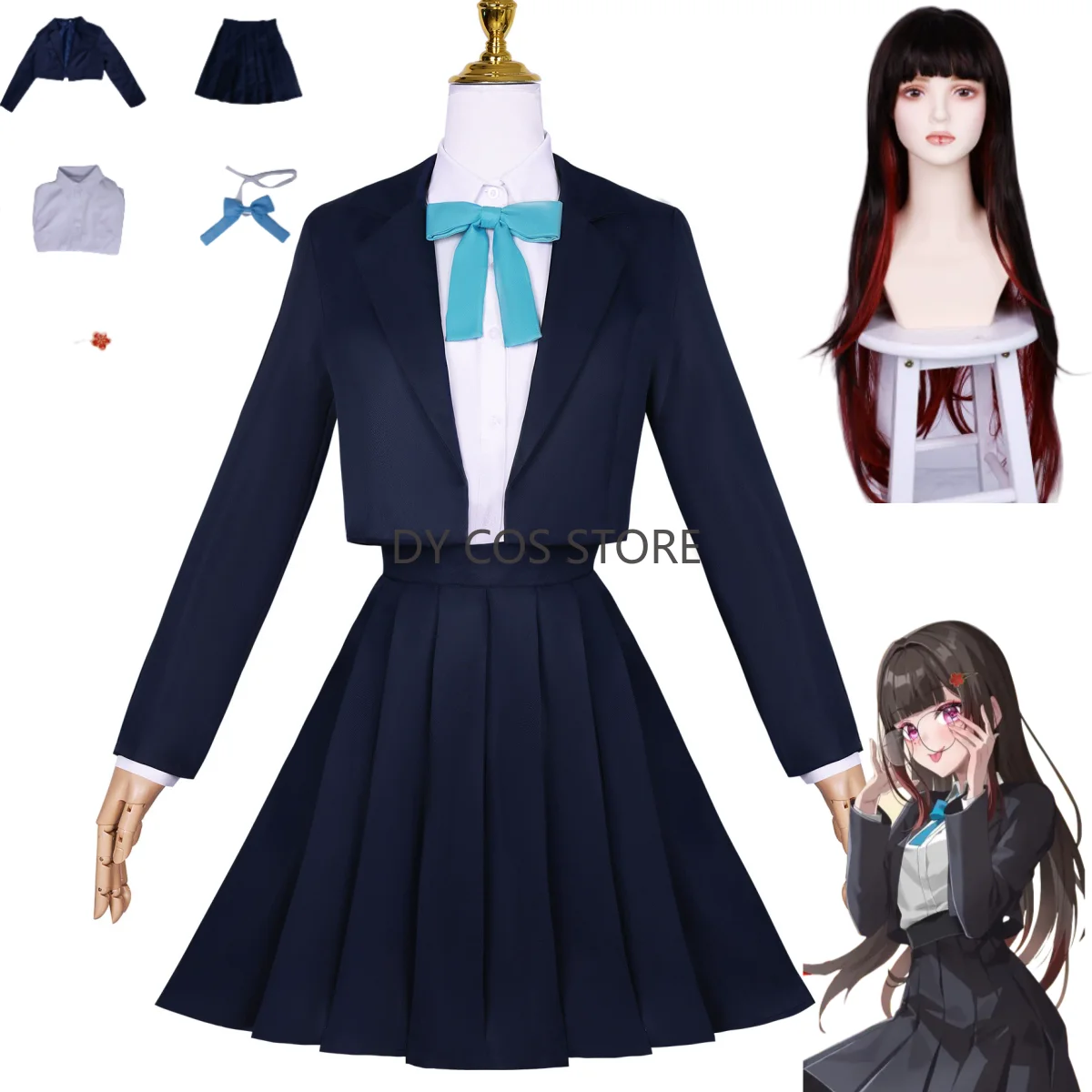 

Game Sparkle Honkai: Star Rail Cosplay Costume Japan South Korea JK School Uniform Coat Skirt Wig Woman Cute Campus Suit