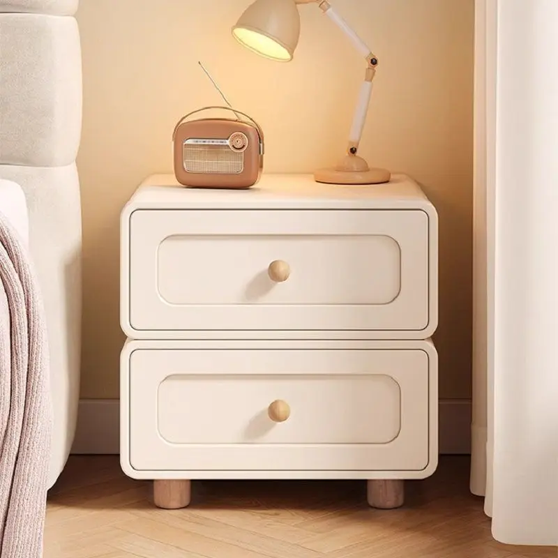 

Cream solid wood bedside simple modern small storage bedside bedside home bedroom