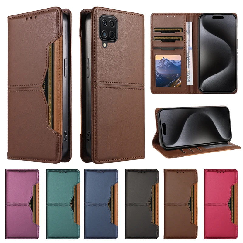 Fundas Magnetic Wallet Case For Samsung Galaxy M12 M22 M32 M13 M23 F12 F22 F23 5G Flip Cover Phone Luxury Book Protective Bags