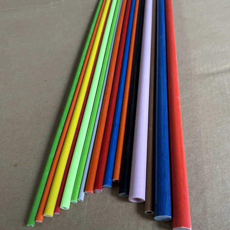 

10PCS Colorful 5mm Diameter Glass Fiber Rods High Temperature Resistant Insulation Solid Fiberglass Bars Length 500mm Each