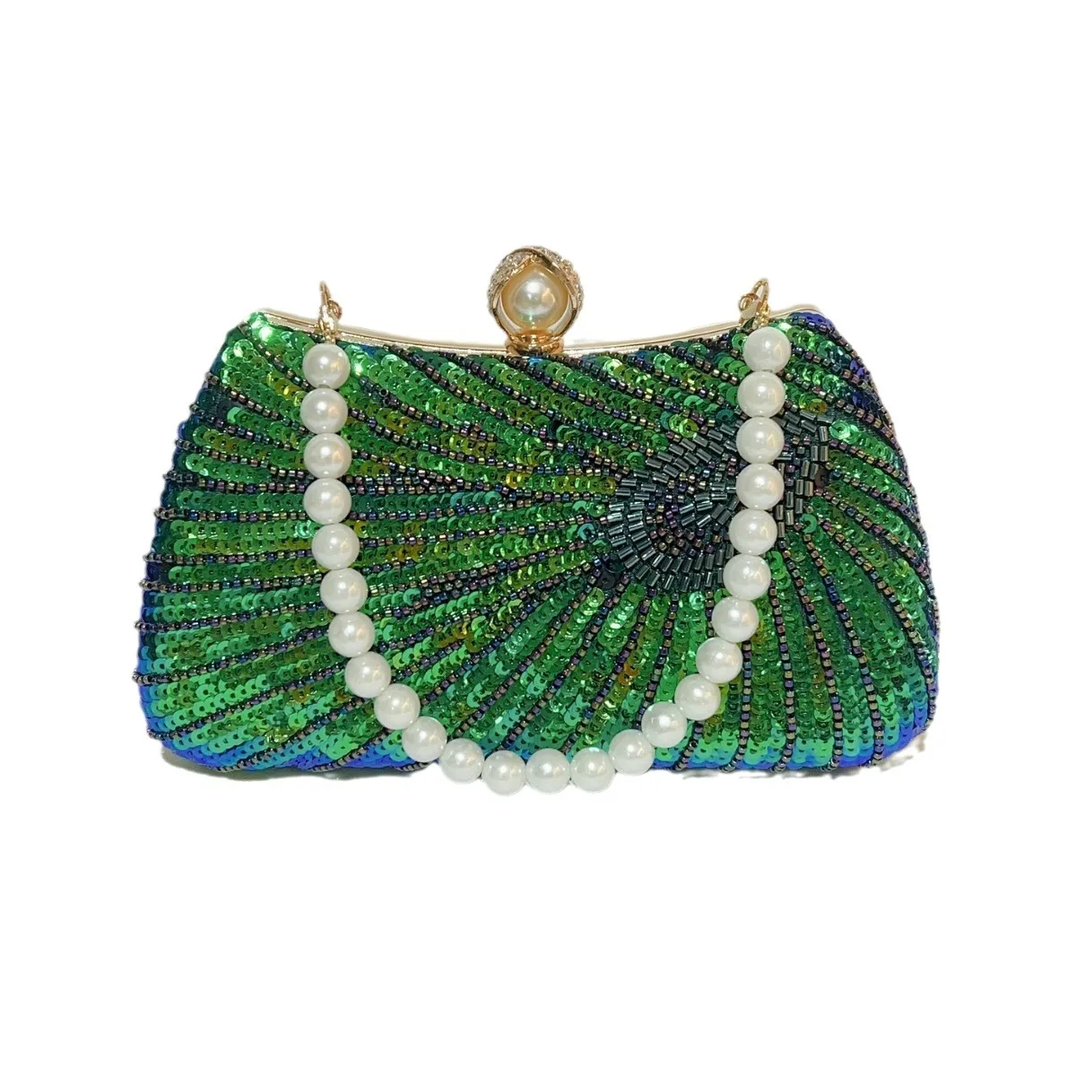 J51 Sweet Memory Bag Cheongsam Dress Bag, High-end Banquet Handmade Pearl Handbag, Crossbody Bag, Dinner Bags