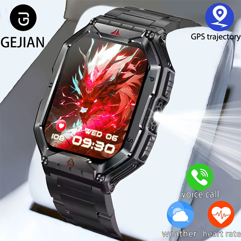

GEJIAN 2025 Новые Смарт-часы 2,1-дюймовый AMOLED сенсорный экран светодиодный фонарик сердечного ритма Bluetooth вызов 1ATM водонепроницаемые умные часы ﻿