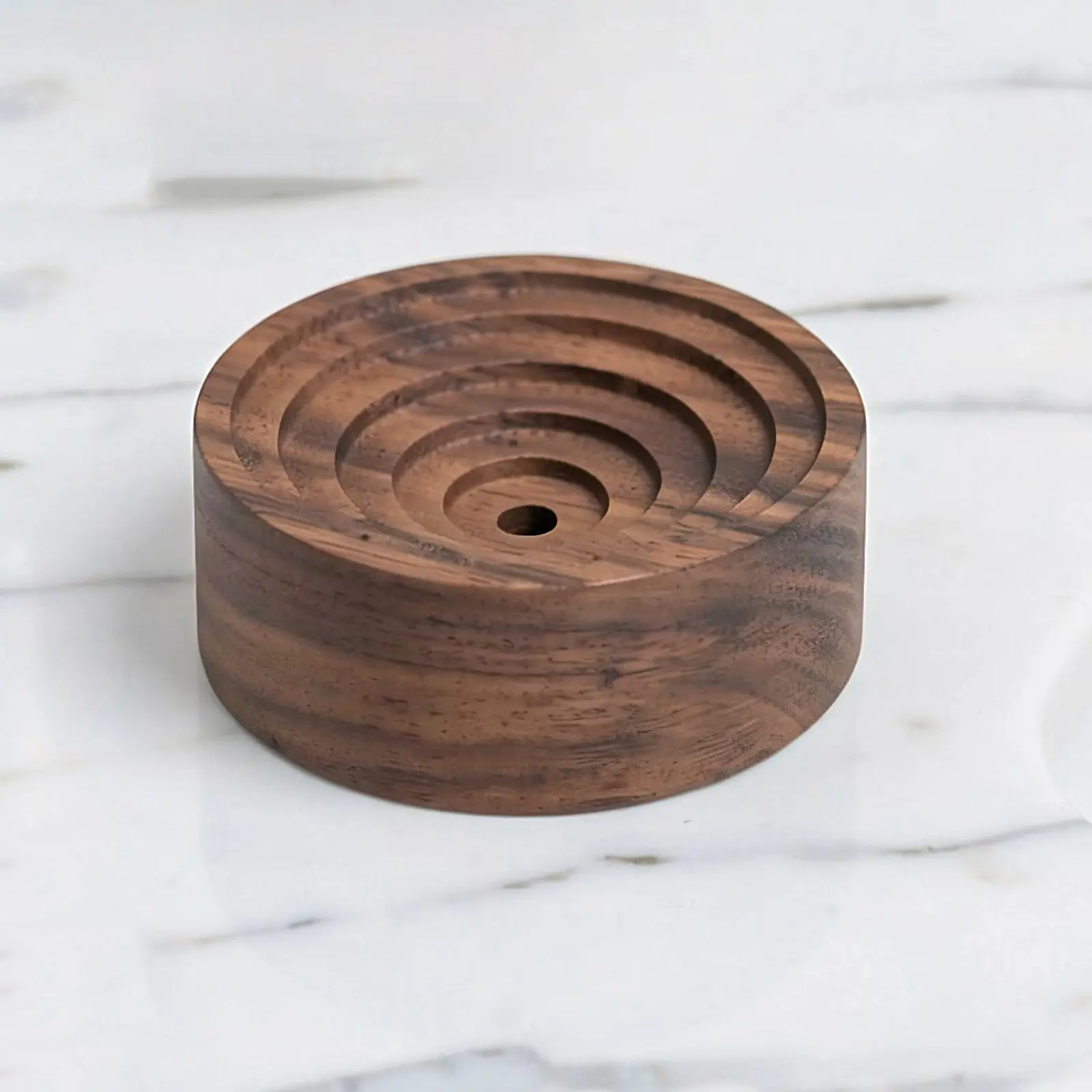 Round Wooden Essential Oil Diffuser Compact Passive Aromatherapy Diffuser for Car Nightstand Yoga Room Small Space Scent