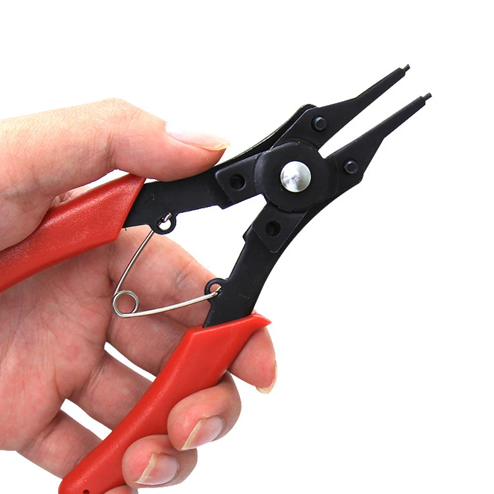 4-In-1 Snap Pliers Set Shell Ring Pliers Removable Plier Wig Extension Tools Plier Head Retaining Circlip Pliers Multifunctional