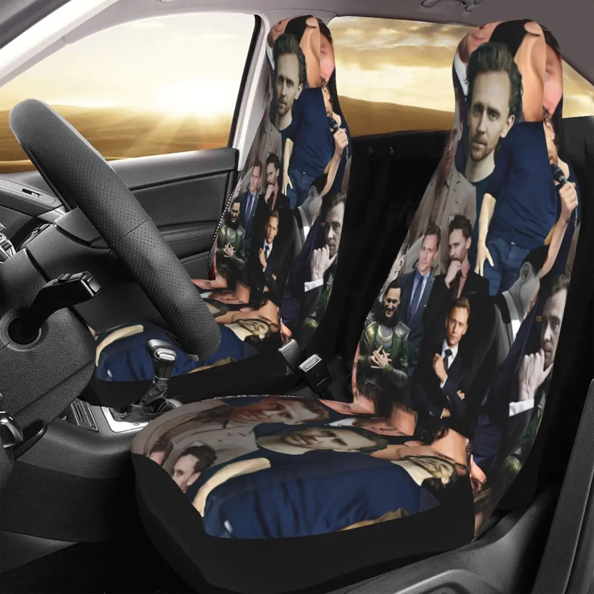 

Tom Hiddleston Collage Car Seat Cover Custom Printing Universal Front Protector Accessories Cushion Set