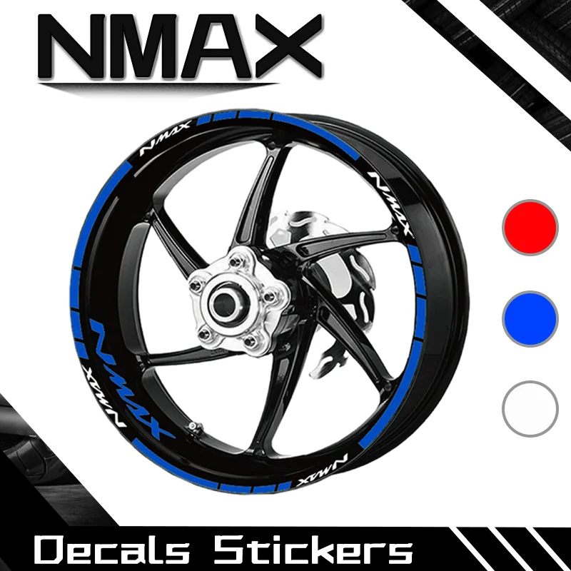 

For NMAX125 155 nmax155 nmax125 Motorcycle Wheel Stickers Stripes Reflective Waterproof Rim Wheel Decals Stickers Set N-MAX