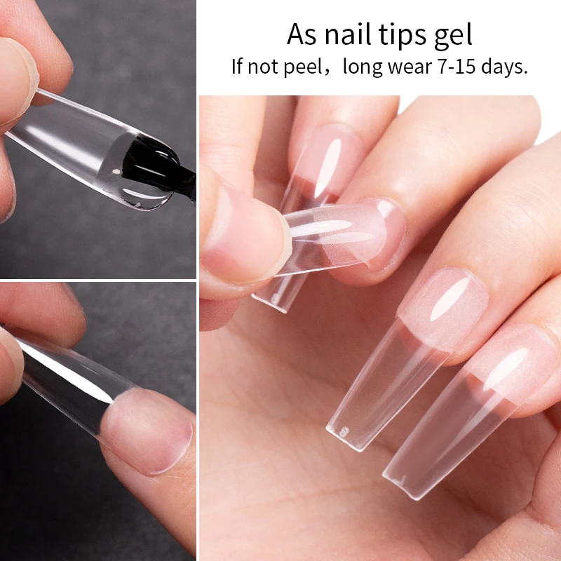 BOZLIN 15ML Peel Off Base Gel Clear Primer Nail Tip Gel Polish Semi Permanent UV/LED Varnish Soak Off Nail Art Manicure