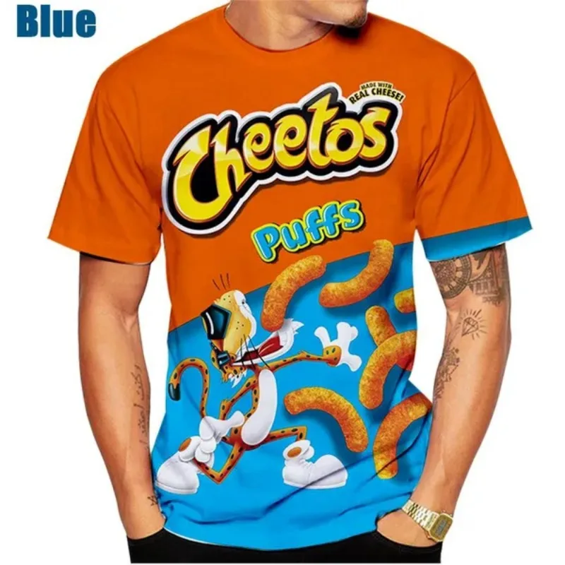 Cheetos Food Print Summer Men and Women 3D T Shirt Funny Men\'s Clothing T-shirt for Men Short Sleeve Casual T Shirt Tee