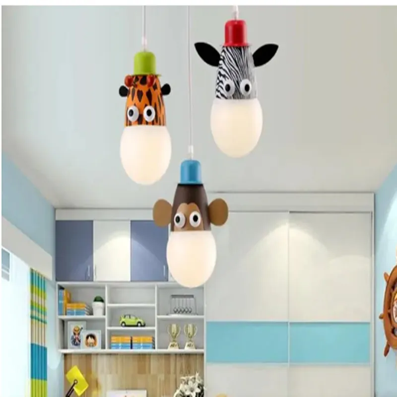 

Children room Animal chandelier girl creative personality lovely boy bedroom zebra monkey giraffe cartoon lamp