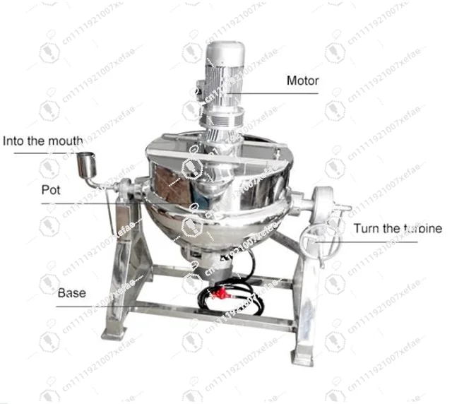 New 100L Hard Electric Double Jacket Kettle Cooking Machine Automatic Restaurant Equipment with Core Motor Components