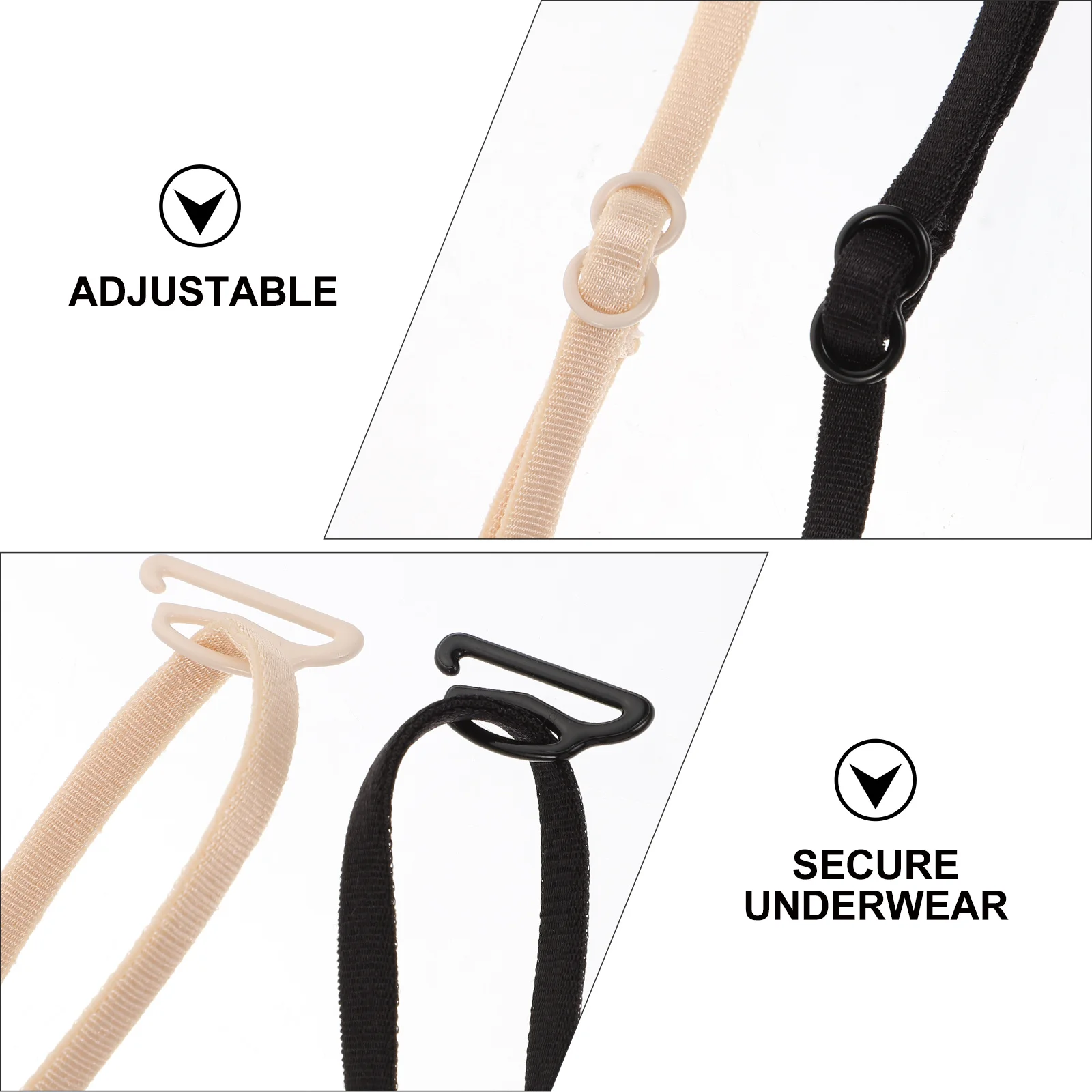 

8Pcs Adjustable Non-Slip Bra Straps Durable Slip-Resistant Belts for Women Multi-Color Underwear Accessories Bra Strap