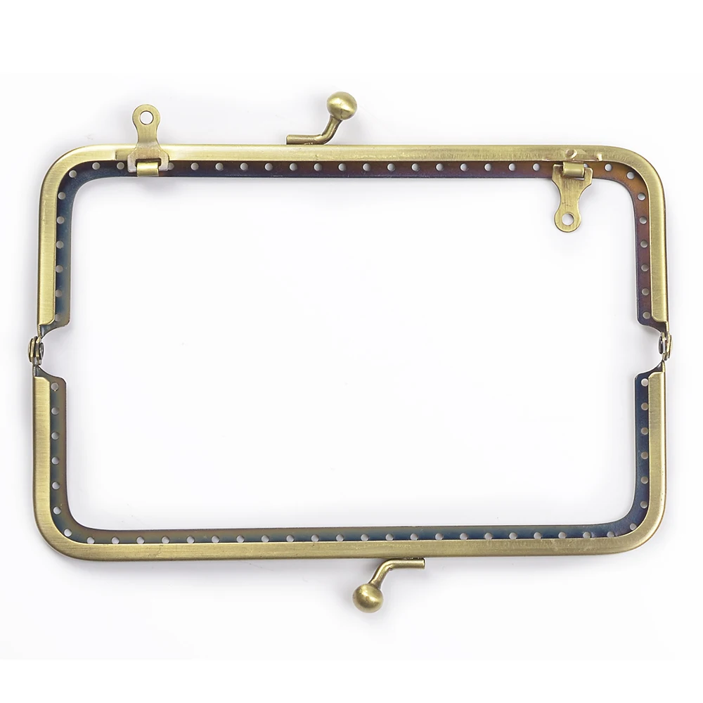 8.5-18cm Metal Purse Frame Square Handle for Clutch Bag Handbag Accessories Making Kiss Clasp Lock Antique Bronze HardwareDIY