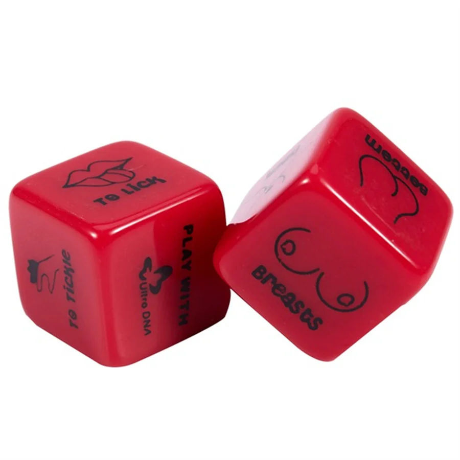 Coppia novità amore 2 pz 18MM dadi rosso acrilico Club Party divertente punizione regalo gioco da tavolo sesso gioco d'azzardo dadi erotici giocattoli Sexy