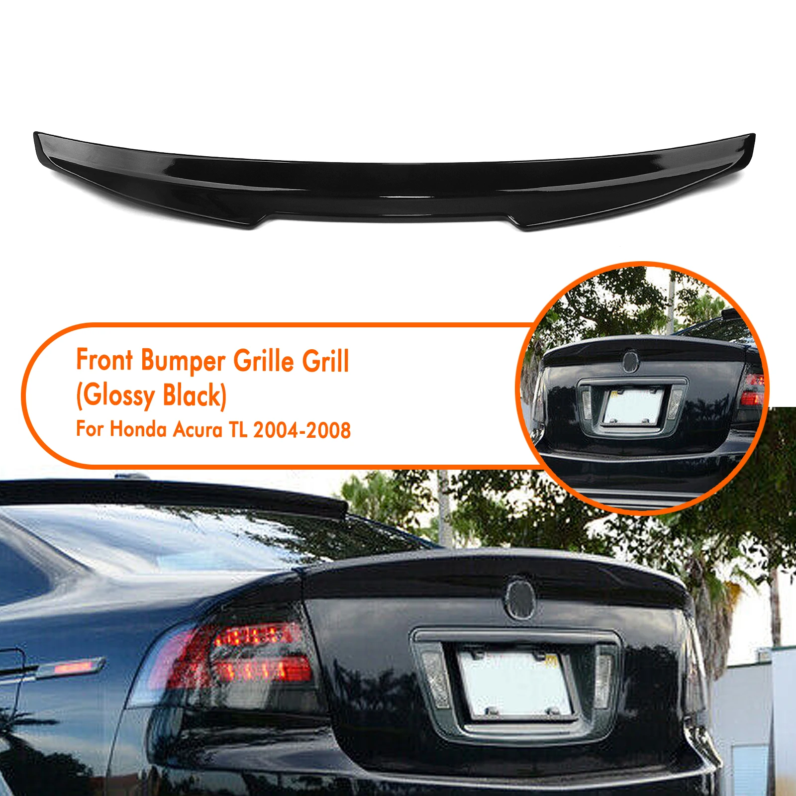 Spoiler posteriore coperchio ala tronco Flap Trim Splitter Lip per Acura TL 2004 2005 2006 2007 2008